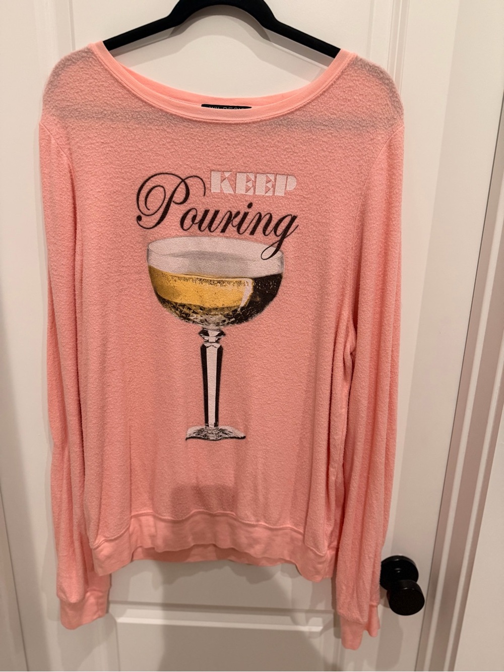 Wildfox Pink Graphic 'Pouring' Pullover